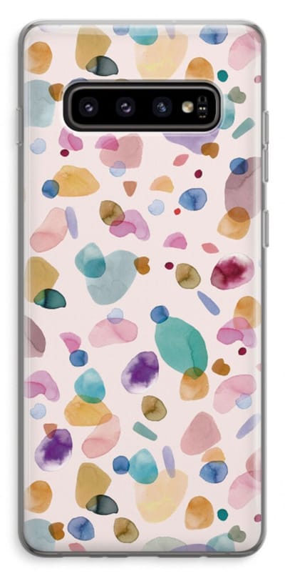 Case Company® - Hoesje geschikt voor Samsung Galaxy S10 Plus hoesje - Terrazzo Memphis - Soft Cover Telefoonhoesje - Bescherming aan alle Kanten en Schermrand