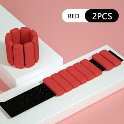 2 stuks polsgewicht armband verstelbare siliconen pols enkelbandje hardlopen yoga pilates training oefening fitnessapparatuur rood