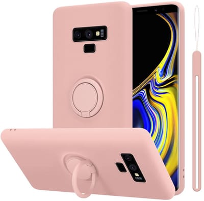 Cadorabo Hoesje geschikt voor Samsung Galaxy NOTE 9 in LIQUID ROZE - Beschermhoes van flexibel TPU silicone Case Cover met ring