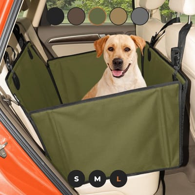 Honden Autostoel - Verstevigd Zitting - Veilig Reizen - Extra Stabiel Ontwerp - Voor Middelgrote Honden - Khaki