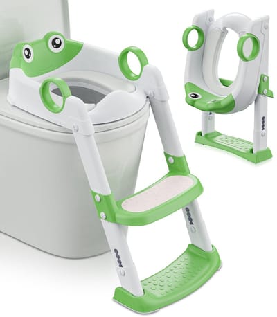 Unyqoos® Kindvriendelijke toilettrainer met verstelbare trap en comfortabele zitting