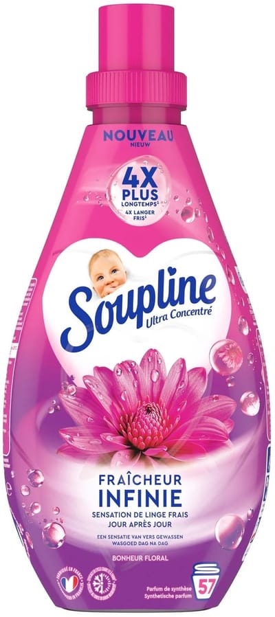 2 X Soupline Infinite Freshness Floral Happiness Wasverzachter 800ml, 57 wasbeurten