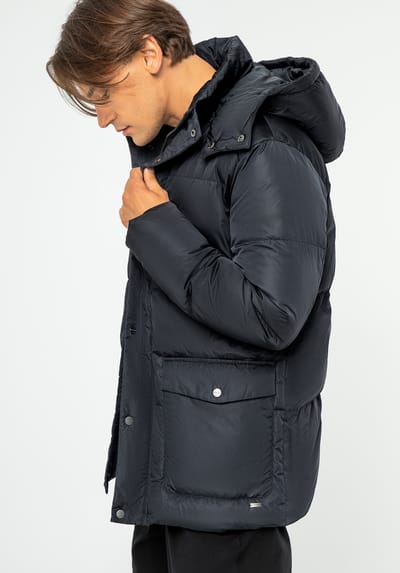 Wittchen Heren Gewatteerde Donsjas met Capuchon Marineblauw Nylon