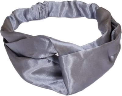 Haarsoires Haarband Twist 5cm – Effen Kleur – Gladde Stof – Grijs - Zachte Knoop Hoofdband - Haaraccessoire voor Dames & Meisjes