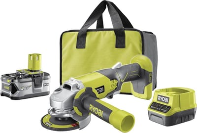 Haakse slijper 18V Ø 115 mm - 7500 rpm, Inclusief Lithium batterij, Snellader, Draagtas en Ontbraamschijf