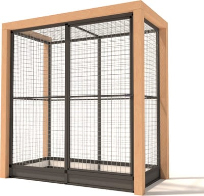 Wood Selections Kattenren Valentijn - Kattenrennen - Kattenhuis - kattenkooi - Kattenhok - Dierenverblijf - Buitenren - Kattenverblijf voor buiten