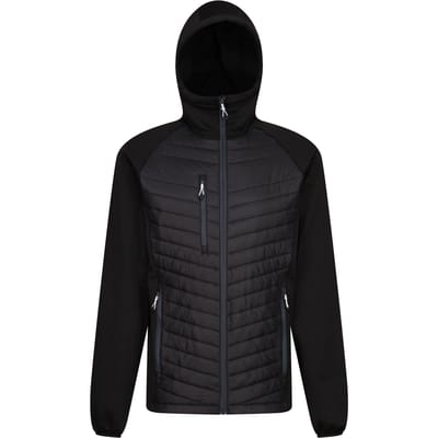 Regatta Heren Navigate Quilted Hybride Jas (Zwart/Seal Grijs)