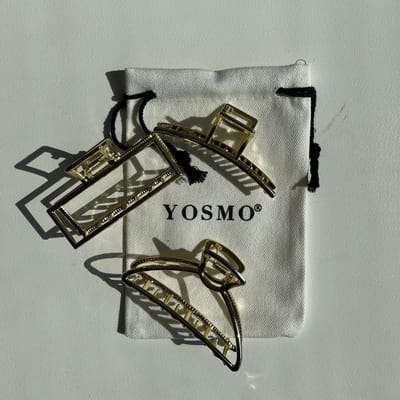 YOSMO Metalen Haarklem - Goud - Set van 3 - Medium - Haaraccessoires - Sterke Haarclip voor Dik en Fijn Haar - Voordeelbundel