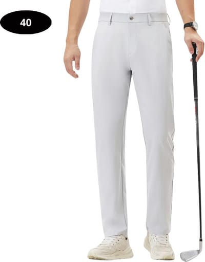 Livano Golfbroek Heren - Golfkleding - Golfen - Golf Accessoires - Nette Pantalon - Lichtgrijs XXXL - Maat 56