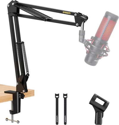 Verstelbare microfoonarm voor podcasting, gaming en streaming met deskklem en schroefadapter