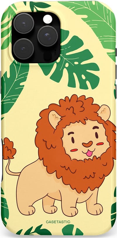 Casetastic Hoesje Geschikt voor Apple iPhone 16 Pro Max Magsafe - Stijlvolle Beschermende Duo-layer Case - Jungle Leeuw Ontwerp