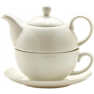 Porseleinen Theepot met Kop en Schotel - 450ml - Cadeauverpakking