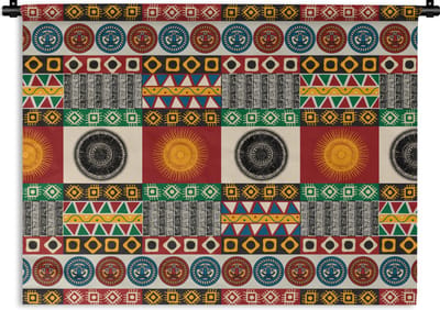 Wandkleed - Wanddoek - Patronen - Maya - Details - Zuid-Amerika - 60x45 cm - Wandtapijt