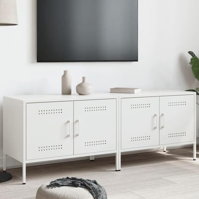 Tv-kasten - Mediabanken - Opbergen Media - Stalen Frame - 68x39x50 cm - Wit