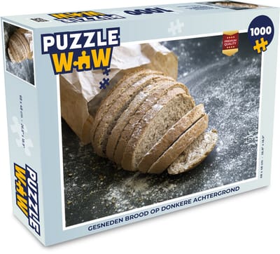 Puzzel Gesneden brood op donkere achtergrond - Legpuzzel - Puzzel 1000 stukjes volwassenen