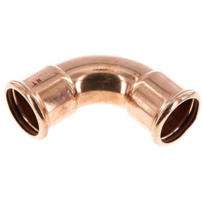 90 graden L-Perskoppeling - 42mm Persmof - Koperlegering