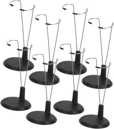 Mikikit 8 Stuks Houder voor lichte stokjes actiefiguurweergave ondersteuning voor beeldschermbeugel miniatuur poppenhouder displayhouder voor actiefiguren pvc Zwart