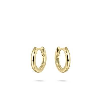 GISSER Jewels KCA2/13.5Y Oorbellen - Oorringen 925 Zilver Geelgoud Verguld - Half bol glad met scharnier - 2mm Breed - 13.5mm