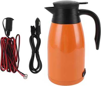 Auto Waterkoker - Reis Boiler - Drinken Maken - Lekvrije Siliconenring - 1400ml Capaciteit - Oranje