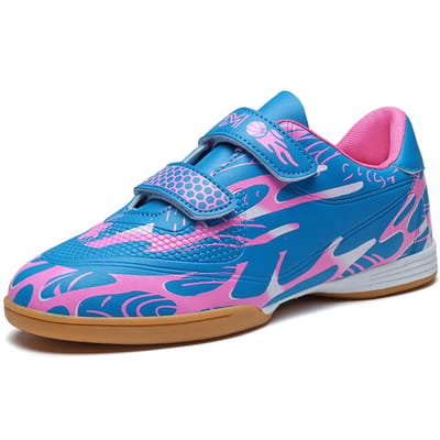 Chaussures de Football Indoor Chaussures de Futsal Enfant Garçons Filles Chaussures de Football Société Antidérapant Baskets de Sport Professionnelles Chaussures de Qualité 36 blue