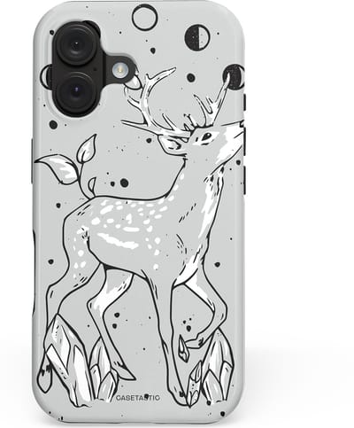 Casetastic hoesje geschikt voor Apple iPhone 16 - MagSafe - Dubbellaagse bescherming - Kristalwoud - Fashion Case - Lichtgrijs