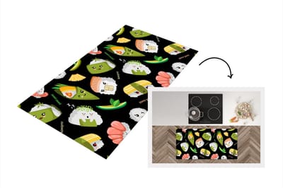Keukenloper - Loper keuken - Kawaii - Sushi - Patronen - 120x60 cm - Keukenloper vinyl