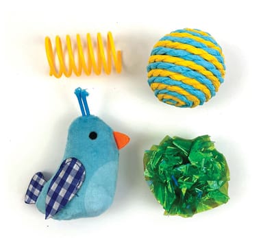 Happy pet tabby patch vogel multipack blauw 4 st