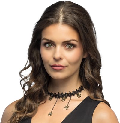 Boland - Choker Spiders Zwart - Volwassenen - Vrouwen - Heks - Gothic - Black Widow - Vampier - Halloween - Carnaval - Themafeest - Cosplay