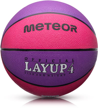 Meteor Layup 4 - Basketbal - Roze/Paarse kleur, Duurzaam en veelzijdig, Antislip oppervlak