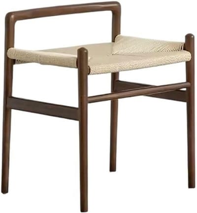 Voetenbank Houten Kruk - Kapkruk Entree - Schoenen Wisselen - Massief Houten Poot - 49x40x56 cm - Naturel
