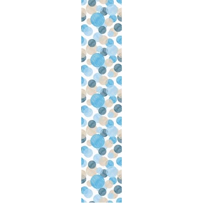 Voorgelijmd vliesbehang - BOHO ETHNIC BLUE CIRCLES - 1 rol van 300x60cm