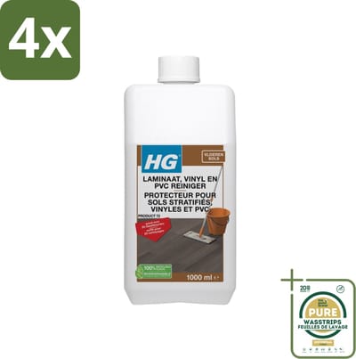 HG Laminaat Reiniger 1 liter - Voordeelverpakking - 4 stuks - Laminaat schoonmaak - HG reiniger