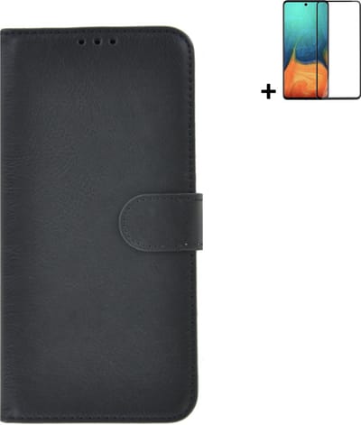 MoDo hoesje Geschikt voor Samsung Galaxy A53 5G - Kunstleer Book Case - Zwart hoesje met full screenprotector