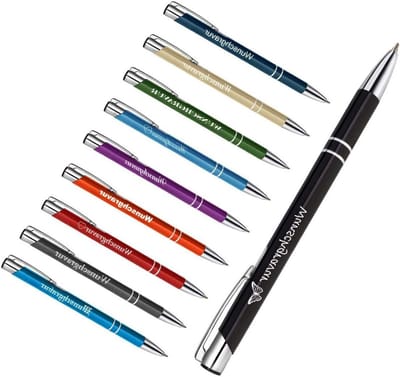 Metalen balpen - Gravure pen Cadeau pen - Persoonlijk cadeau geven - Gepersonaliseerde gravure - 137 x 10 mm - Zwart