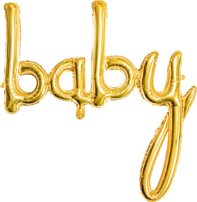 Partydeco - Folieballonnen Script Baby Goud