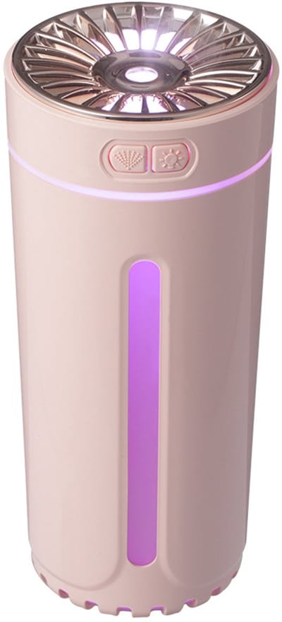 300 ml luchtbevochtiger voor de slaapkamer, luchtbevochtiger voor thuis, kleine plantenbevochtiger met kleurrijk LED-verloop, oplaadbaar voor bureau, auto, reizen, hotelkamer (roze)