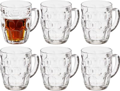 Vivalto Bierglazen - Bierpullen - transparant glas - 6x stuks - 520 ml - Cadeau - Vaderdag