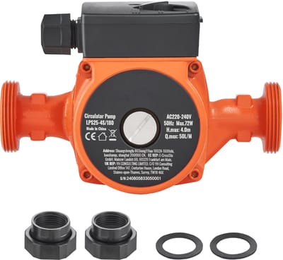 LPS25-4S-180 Circulatiepomp – 220 V, 72 W, 50 L/min, Warmwaterpomp, 1-1/2 Inch NPT Schroefdraad, 3-Snelheden Pomp, Stille werking voor Warmwater Systeem in Huishoudens