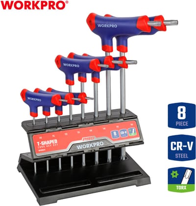 WORKPRO WP200543 Torxsleutelset T-model TORX CR-V 8-delig met houder