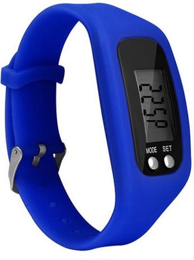 Jumada's Stappenteller - LCD Horloge - Armband - Tracker - Siliconen - Breed - Donkerblauw