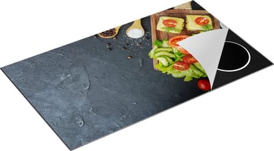 Chefcare Inductie Beschermer Groentes op een Snijplank - 90x50 cm - Afdekplaat Inductie - Kookplaat Beschermer - Inductie Mat