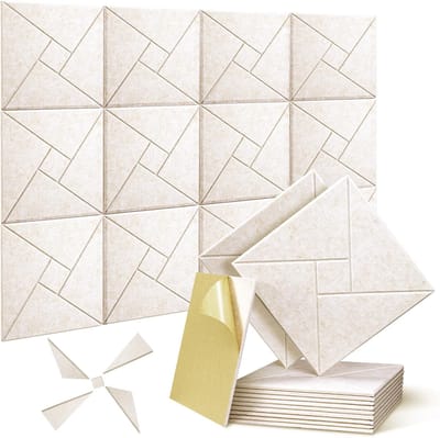 Zelfklevende akoestische platen - geluidsabsorberend en decoratief - 12 stuks - voor muur, plafond en deur
