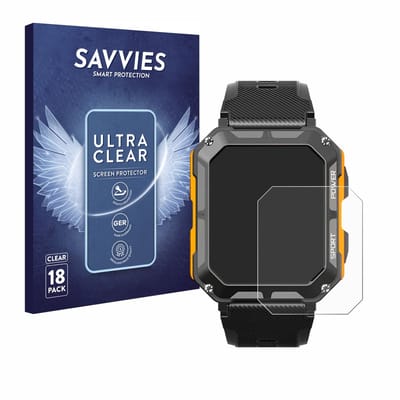 Savvies - Screenprotector voor Njord Gear The Indestructible Smartwatch - Folie Beschermfolie transparant 18 Stuks