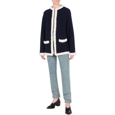 Moschino Superfine Lambswool Jacket Blue Size: 40 | Light Jackets Outlet | Dames | Blauw