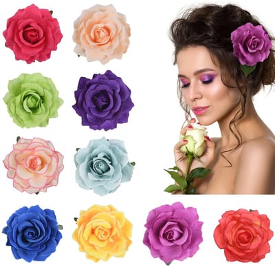 ZEYNOMAX- Haarspelden met Bloemdessin - Haaraccessoires - Haarclips - 10 Stuks - Duurzaam Materiaal - Perfect voor Bruiloft/Festival