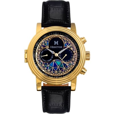 Heritor Automatisch Legacy horloge met leren bandje met dag/datum
