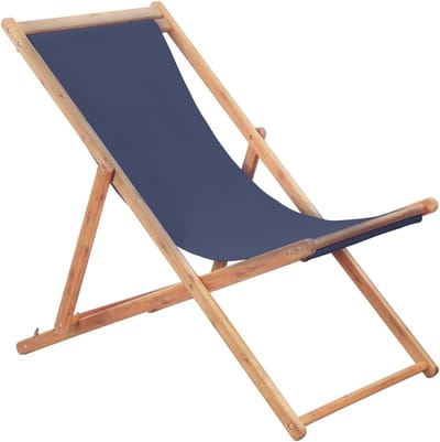 Strandstoel Inklapbaar - Tuinstoel Ligbed - Buiten Ontspannen - 3 Verstelbare standen - 40 cm zitbreedte - Blauw