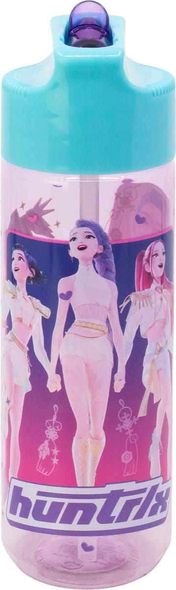 Netflix's KPOP Demon Hunters Tritan Drinkfles - 540 ml – Vaatwasserbestendig & BPA-vrij - Drinkfles voor kinderen – Transparant roze/Lichtblauw