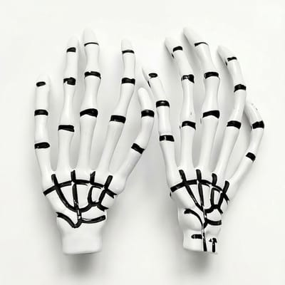 Wit skeleton haarspeld set – skelet hand haar clips voor dames – decoratieve Halloween haar accessoires – set van 2 stuks
