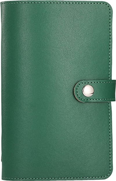 Notitieboekje Geschikt voor het sparen van geld, 50 pagina's, notitieboekje Geschikt voor het organiseren van contant geld, spaarpot met transparant vakje, zakgeld, pasjes en fotoalbum - groen